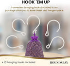 10 Lavender Sachet Bags, Fully Stuffed Scented Sachets with Hanger Hooks, Perfect for Closets, Drawers, Cars, Gym Bags, or Anyplace That Needs to Smell Better