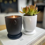 Matani Concrete Cement Candle Planter - Aromatherapy Soy, Dual Purpose Jar Gift (Black Sandalwood)