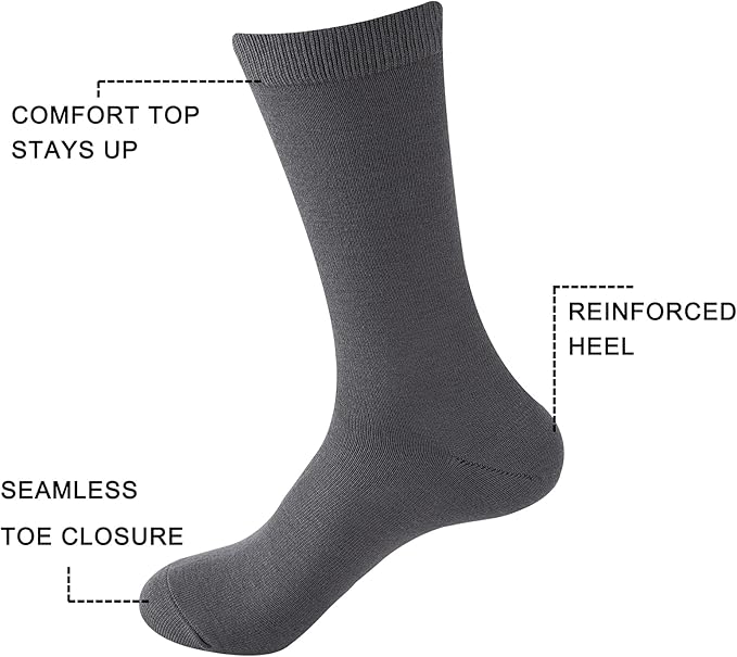 Sock Amazing Unisex Bamboo Rayon Socks Super Soft Black Crew Socks 8 Pack
