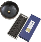 Asayu Japan Traditional Smoke Gift Set with Incense Holder and Brass Stand, Sandalwood Incense Sticks with Zen Ceramic Holder