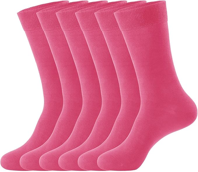 J-BOX Men's Cotton Crew Socks-Wicking Black Dress Socks, Anti-Odor&Breathable for Business/Casual, Size 6-15