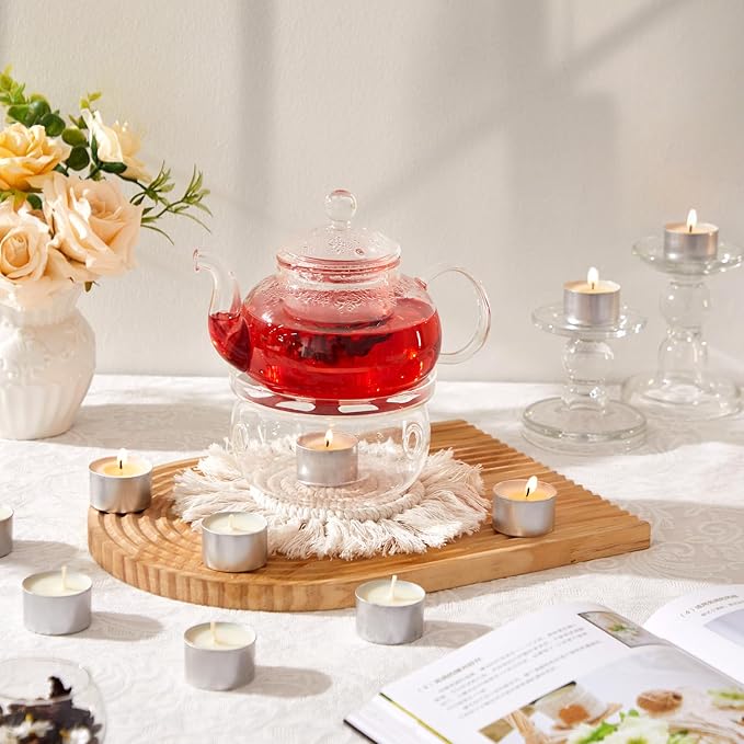 Unscented Palm Tea Lights Candles 50 Pack Bulk, 8 to 9 Hours Long Burning White Tea Lights,Non-Paraffin, Smokeless, Mini Tealight Candles for Wedding, Table Centerpiece, Party, Power Outages