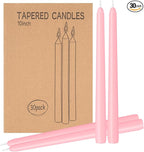 30 Pack Pink Taper Candles - Taper Candles 10 Inch Dripless, Smokeless & Unscented - 8 Hours Long Burning - Ideal for Weddings, Dinner Parties, and Home Decor