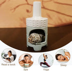 Handmade Ceramic Palo Santo Holder Burner - Mini Chiminea Incense Dish for Palo Santo Sticks & Sage -Cone Burner Elegant Design for Energy Cleansing, Yoga, Meditation & Aromatherapy Idea
