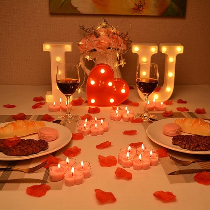 Tea Candles Heart Romantic Candle Small Sweet Wedding Party and Home 1.5-2 Hours Extended Burn Time Votive Parties Tealight Wishing Bulk Birthday Halloween Emergency Family 9 Pack (Purple)