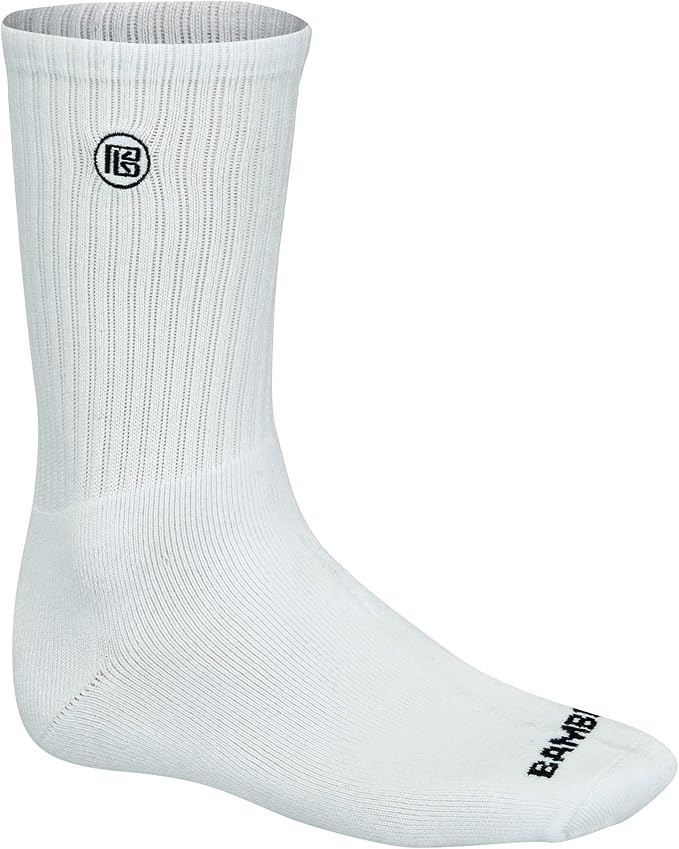 Bamboo Sports Premium Bamboo Crew Work Socks- Moisture Wicking, Odor Eliminating