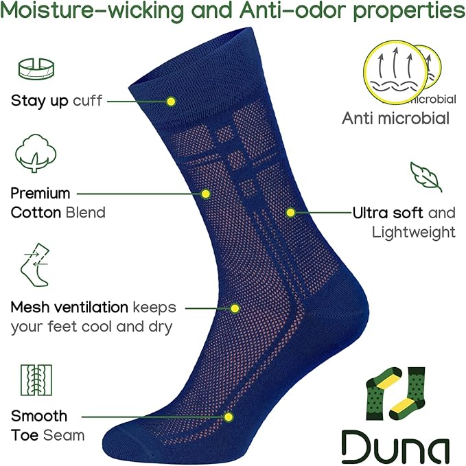 Men's Socks, Ultra Thin Breathable Cotton Mens Dress Socks (5 pack), Super Soft and Lightweight Sock for Men