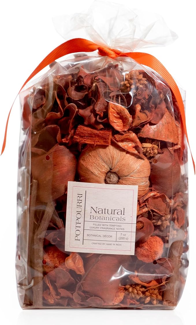 Fragrance Potpourri Bag Home Décor | Floral Petals Vase & Bowl Filler Decoration (Pumpkin Orange)