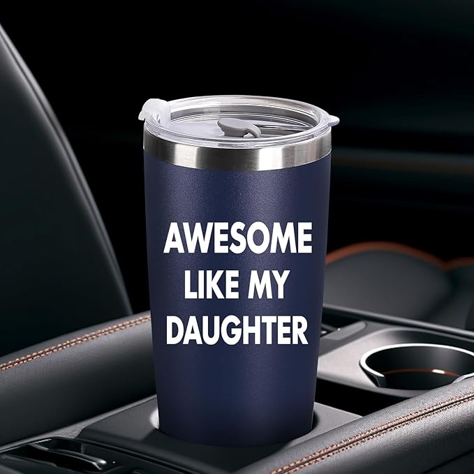 Father's Day Gift for Dad from Daughter - 20oz Coffee Mug - Best Bonus Dad Birthday Gifts for Father, Husband - Christmas Ideas Drinking Cup Tumbler, Navy Blue