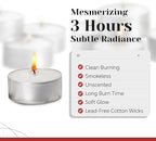 500 Pack Tealight Candles in Metal Cups - Clean, White Unscented Tealight Candles with 3 Hour Long Burning Time for Romantic Dinner, Weddings, Spa & Hotels