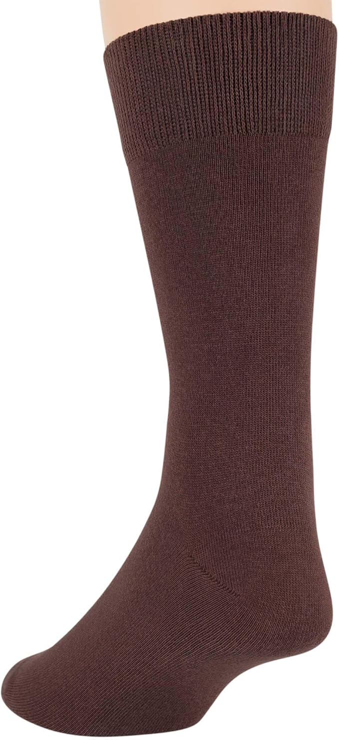 7BigStars Mens Dress Socks – 6 Pairs Crew, Soft Stay Up, Cotton Comfort for Business, Office, Big and Tall, Breathable