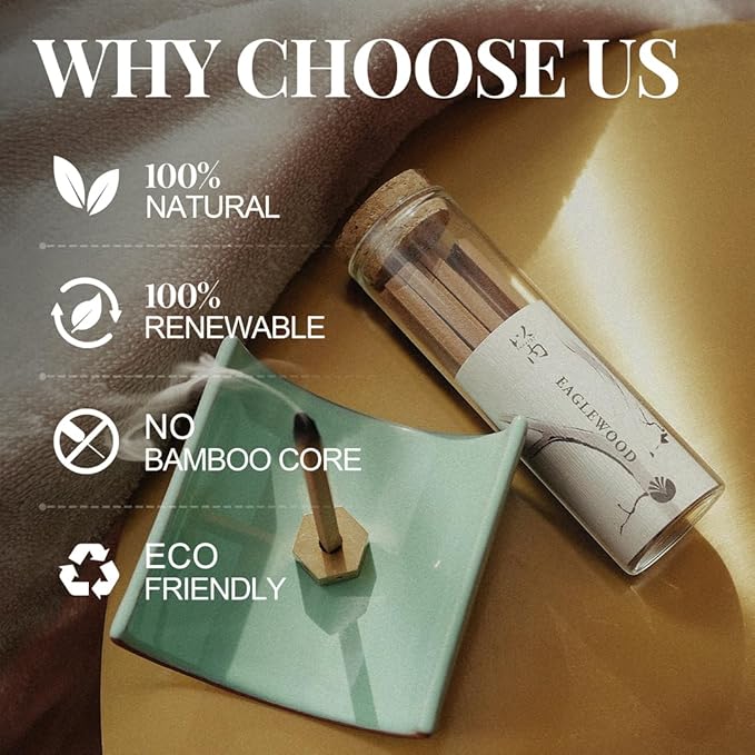 Deep Sleep & Relaxation - Innergy Agarwood Incense Sticks, Natural Eaglewood Blend for Deep Sleep, 50 Min Burn