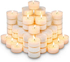 Tealight Candles, Giant 100,200,300 Bulk Packs, 4-4.5 Hrs White Unscented European Smokeless Clear Cup Tea Lights for Shabbat, Weddings, Christmas, Home Decorative- 100 Pack