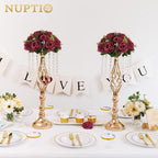 NUPTIO Flower Ball Arrangement Bouquet - 6 Pcs 9.5 inch Diameter Burgundy Fake Flowers Roses Balls for Centerpieces Tables - Artificial Rose Arrangements for Wedding Centerpiece Table Decorations