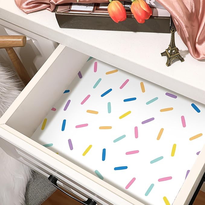 10 Sheets Drawer Liners for Dresser Scented Drawer Liners Non Adhesive Scented Paper for Fragrant Home Shelf Closet(Lavender,Confetti)