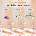 NUPTIO Artificial Flower Centrepieces for Tables - 6 Pcs Lilac Fake Flowers Roses Balls 9.5in Diameter - Silk Faux Rose Arrangement for Wedding Party Centerpiece Table Decor