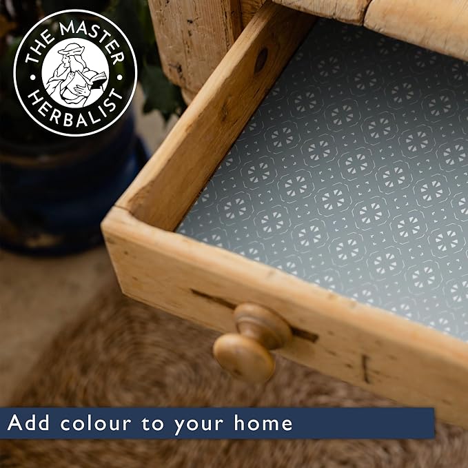 Fragrant Scented Drawer Liners in a Geometric Print (Folded) | Natural | Pack of 5 Sheets | Contains Essential Oils | Made in The UK (Dusk Blue | Fresh Linen, Folded)