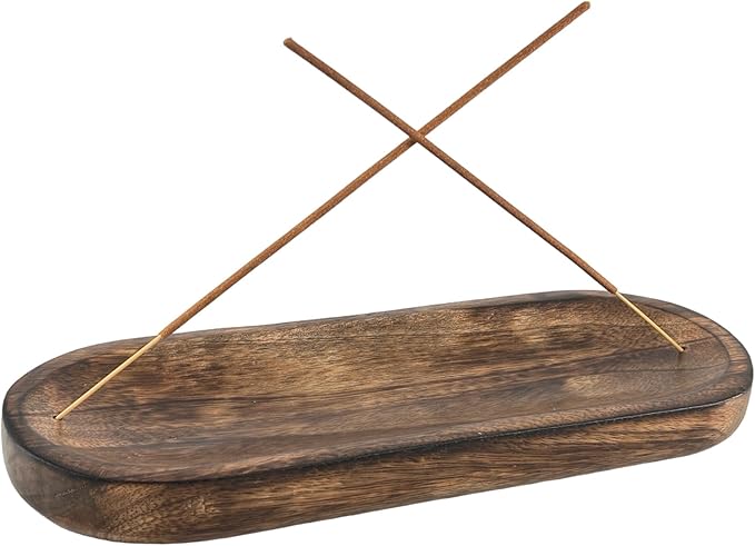 S.B ARTS Incense Holder for Sticks, Insence Stick Holder Ash Catcher for Table Decorations and Gifting - Wooden Incense Tray for Sticks - Home Decor Gifts (Boat Shape - 11" X 4" X 1")