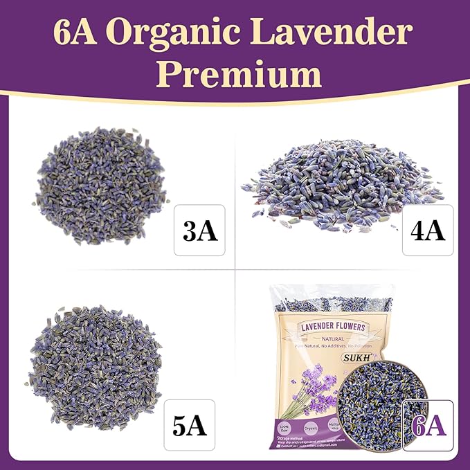 9.5 OZ Lavender Dried Lavender - Sukh Lavender Sachets for Drawers and Closets Lavender Flowers Sachet Bags Fresh Scents Lavender Sachet Bags Dried Flowers Bulk