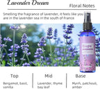 Natural Bedroom Linen Spray Scented Room Mist with Plant Extracts Long Lasting Freshness for Sheets, Pillows & Curtains – 4oz（4Bottle）