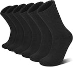 6 Pairs Merino Wool Socks for Men Thick Warm Thermal Winter Striped Dress Hiking Crew Men Socks Size 9-14