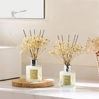 Airkeep Reed Diffuser 3.38 oz (100ml) 2pk, Clean Linen Scented Reed Diffuser Set,Reed Diffuser & Oil Diffuser Sticks, Aromatherapy, Airkeep Reed Diffuser Set Box 2-Clean Linen