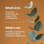 Natur IX Cleansing Scented Candles for Home | Sage & Palo Santo | Natural Non Toxic Soy Candles with Essential Oils | 50 H Long Burning | (Healing | Eucalyptus & Sage)