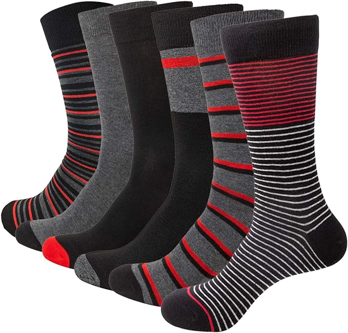 HHX YONLEE Dress Socks 5/6/10 Pairs Crew Argyle Colorful Cotton Novelty Casual Happy Fun