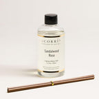 COCORRÍNA Refill - Sandalwood Rose 6.7 Fl.oz Reed Diffuser Refill with 8 Sticks