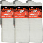 Loose Fit Stays Up Men's and Women's Medical Socks (Pack of 3) Made in USA. Cushioned Sole