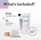 Azuna Air Freshener & Odor Eliminator for Strong Odor | 1 Room Kit Includes (1) Empty Luxe Glass Jar & 8oz Refill with Tea Tree Essential Oil Gel | Aromatherapy | Last 60-90 Days