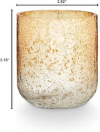 ILLUME Noble Holiday Winter White Small Crackle Glass Candle