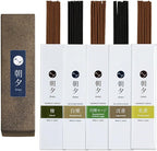 Asayu Japan Incense Sticks Assortment - 5 Natural Fragrances, 20g, 100% Made in Japan Incense Sampler Variety Pack - for Yoga, Zen Meditation & Relaxation