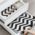 Drawer and Shelf Liner, Non-Slip Kitchen Cabinet Liners Non-Adhesive Thick Strong Grip Waterproof Washable Mats Protect Dresser Shelves Cupboard Bathroom Cabinets, Chevron, 24 in X 20 FT