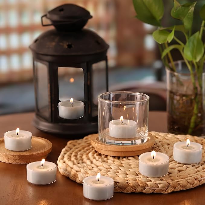 Ocean Memory Scented Tea Lights Candles – Soft Blue – 6 Hour Burn – 100% Palm Wax – Scented Tealight Candles for Holiday Relaxation, Winter Gatherings – 48 Pack Scent Votive Candle