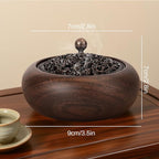 Incense Burner with Stick Holder for Sticks Cones and Coils, Black Walnut Wooden Incence Holder for Meditation Yoga Spa Room Home Decor