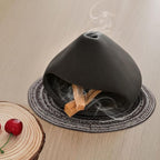 Yawlsow Palo Santo Holder Burner, Charcoal Bakhoor Incense Burner,Smudge Bowl,Sage Holder,Ash Catcher for Meditation Zen Decor (Black+Mat)