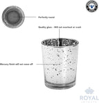 Royal Imports Silver Mercury Glass Votive Candle Holder, Table Centerpiece Tealight Decoration for Elegant Dinner, Party, Wedding, Holiday, Set of 24 (Unfilled)