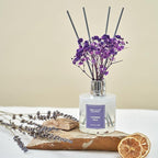 Airkeep Reed Diffuser Set,3.38 fl oz (100 ml) - Lavender Field Oil Diffusers with 8 Reed Sticks, Home Fragrance Reed Diffuser for Bathroom Shelf Decor