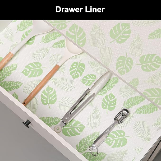 Cooyes Shelf Liner – Premium Non-Adhesive Cabinet & Drawer Liner for Kitchen – Waterproof Shelf Paper with Modern Pattern – Durable EVA Cabinet Mat – Easy to Cut