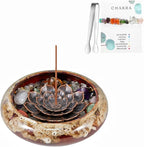 Incense Stick Holder - Ceramic Incense Burner， Crystal Lotus Incense Holder, Incense Burner for Cone, Coil, Sage Cones, Frankincense, and Palo Santo