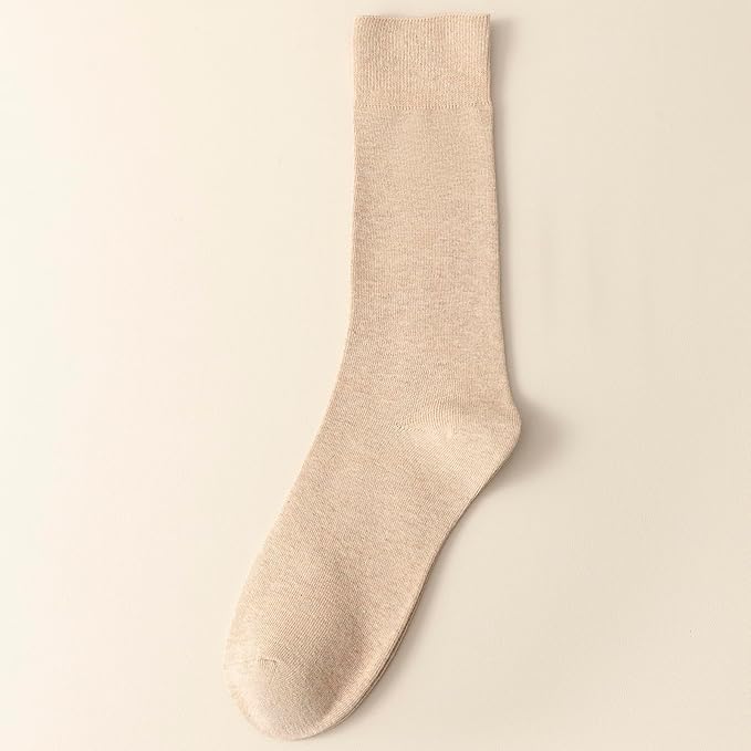 Men's Dress Socks 5 Pairs Mens Cotton Calf Business Formal Socks Soft Breathable Athletic Long Crew Casual Socks