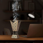 Bakhoor Incense Burner, Oud Frankincense Resin Burner 8.85Inches Tall,Charcoal Incense Burner - for Yoga, Spa Aromatherapy, Office & Home Decor (Trophy Shape) (Black)