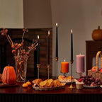 New Burning Formula Unscented Dripless 10-Inch Taper Candles Set of 12 - Black, for Wedding, Dinner - Smokeless, Long Burning - Hand Poured, Colored Tall Candlesticks - Negro