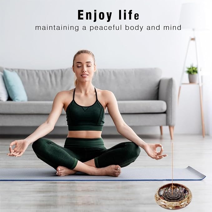 Incense Stick Holder - Green Ceramic Incense Burner， Crystal Lotus Incense Holder, Incense Burner for Cone, Coil, Sage Cones, Frankincense, and Palo Santo