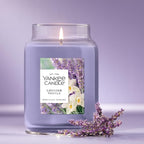 Yankee Candle Lavender Vanilla Scented Candle, 22oz Large Jar with up to 150 Hour Burn Time, Giftable