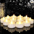 5plots Flameless Candles, 150Pcs Tea Lights Candles Battery Operated, Flameless Tealight Candles, Electric Tea Lights Votive Candles - White - 1.5" x 1.25"- No Flicker