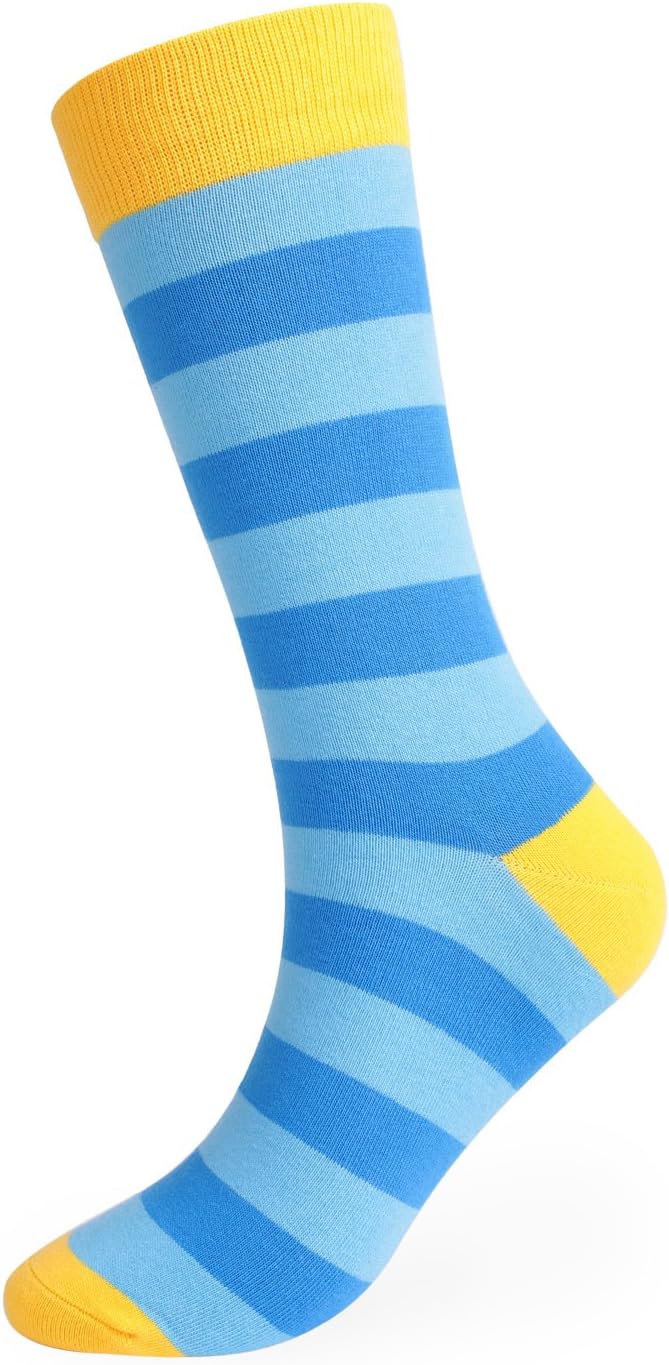 DRASEX Men's Dress Socks Funky Colorful Pattern Cotton Novelty Casual Crew Socks