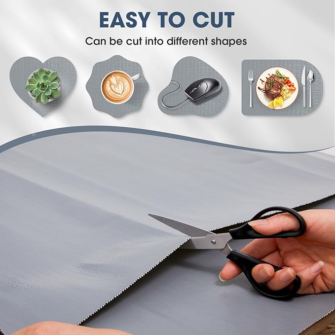 Shelf and Drawer Liner, Kitchen Cabinet Liners Non-Adhesive Thick Non-Slip Waterproof Washable Fragrant Mats Protect Dresser Shelves Cupboard Bathroom Cabinets, Gray, 12 in X 20 FT