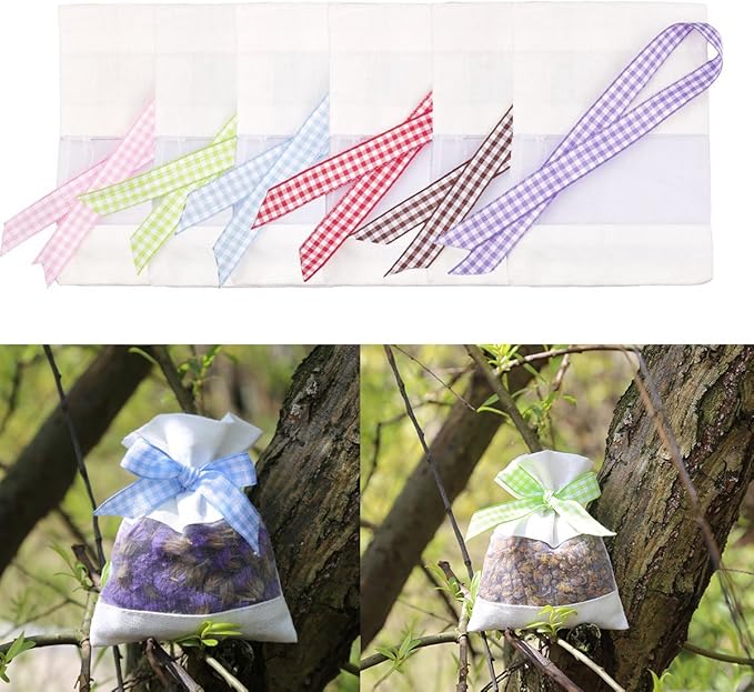 Sachet Empty Bags Linen Fabric Bags Organza Gauze Bags for Lavender, Spice and Herbs